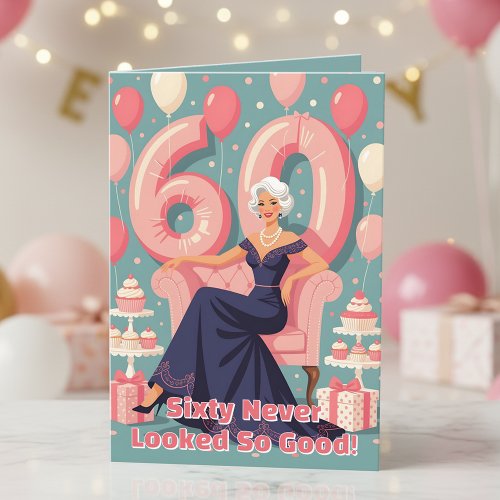 Elegant Glamorous Woman 60th Birthday Greeting