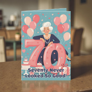 Elegant Glamorous Woman's 70th Birthday Greeting Card