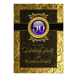 Elegant Glamour Embossed 50th Birthday Card
