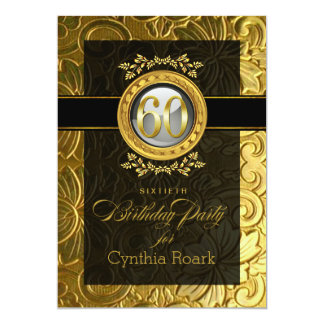 Elegant Glamour Embossed 60th Birthday Card