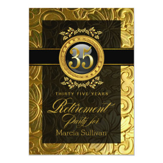 Elegant Glamour Embossed Retirement Party Card