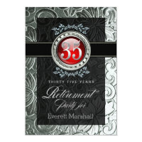 Elegant Glamour Embossed Retirement Party Card