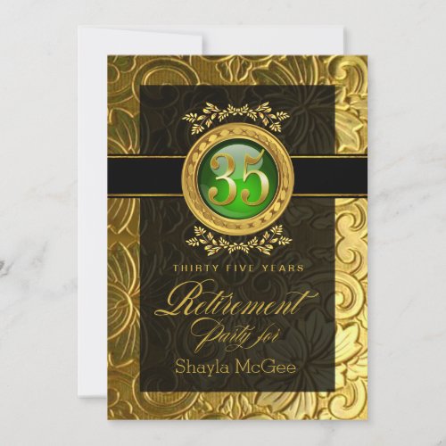 Elegant Glamour Embossed Retirement Party Invitation