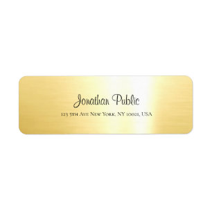 Elegant Glamour Gold Hand Script Return Address Label