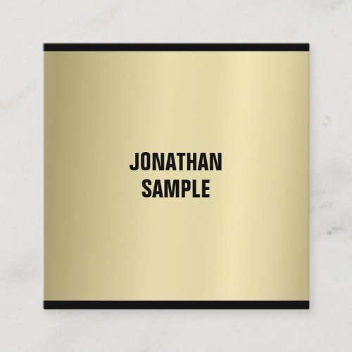 Elegant Glamour Gold Look Professional Plain Luxe Square Business Card