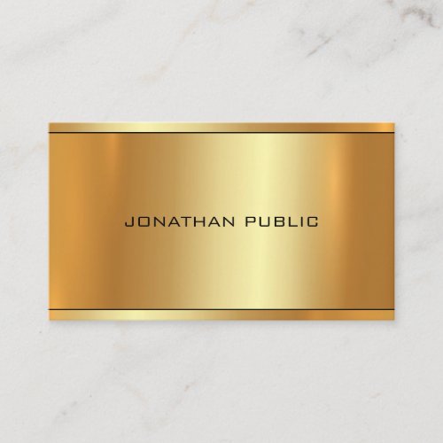 Elegant Glamour Gold Professional Modern Top Plain Business Card