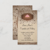 Elegant Glamour Mocha Damask Cupcake Bakery Business Card (Front/Back)