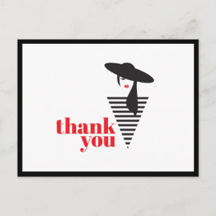 Elegant Glamour Mod Stylist Poshmark Thank You Postcard