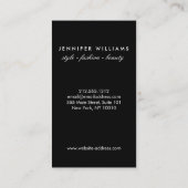 Elegant Glamour Mod Stylist, Salon, Blogger Business Card (Back)