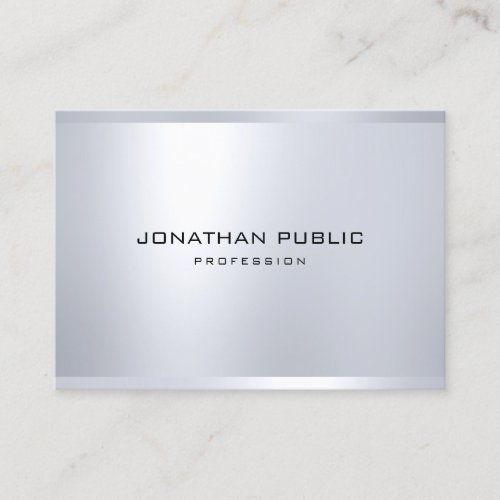 Elegant Glamour Silver Look Modern Simple Plain Business Card