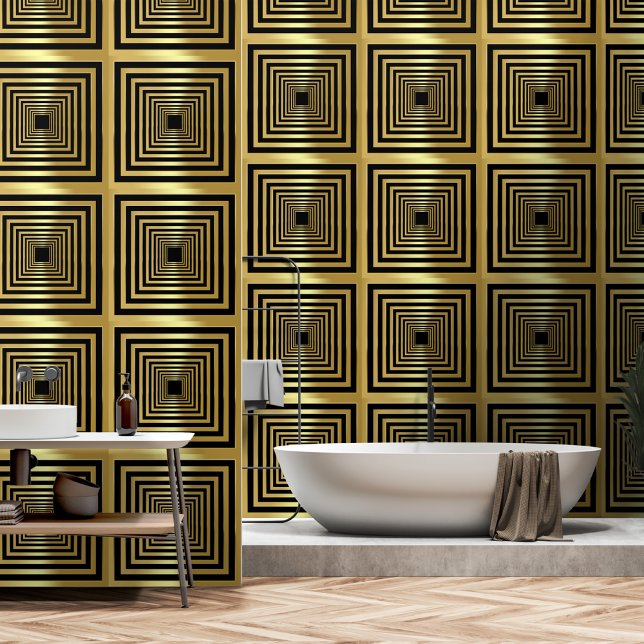 Elegant glamourous black gold art deco 3d effect  wallpaper  (Creator Uploaded)