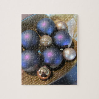Elegant Glass Balls in a Gold Dish Jigsaw Puzzle