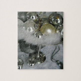 Elegant Glass Balls on a Silver Pedestal Jigsaw Puzzle