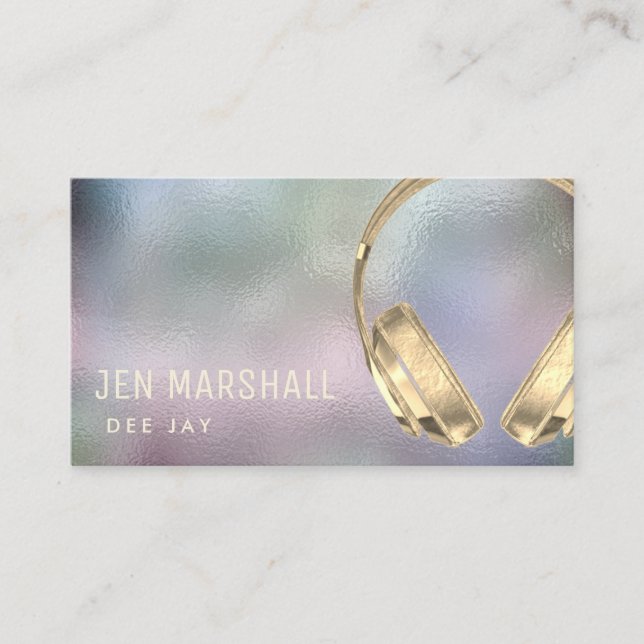 elegant glass effect texture dee jay business card (Front)