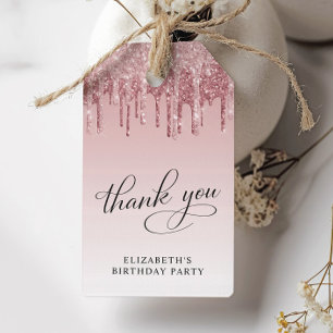 Elegant Glitter 50th Birthday Party Thank You Gift Tags