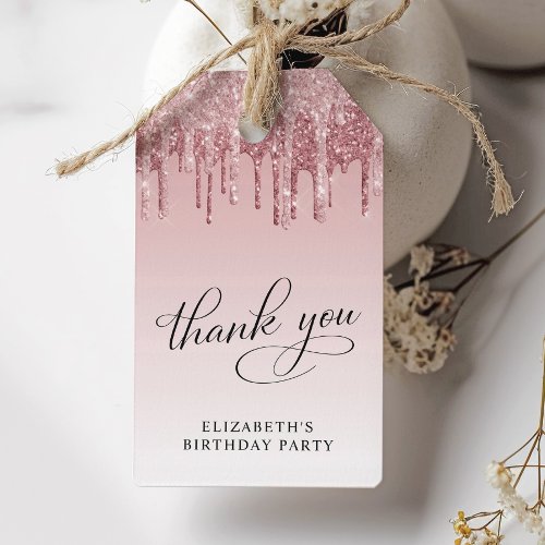 Elegant Glitter 50th Birthday Party Thank You Gift Tags