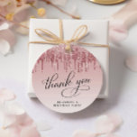 Elegant Glitter 60th Birthday Party Thank You Favor Tags<br><div class="desc">Elegant 60th birthday party favor gift tags featuring "thank you" and "60 & Fabulous" in a chic calligraphy script and pink and rose gold faux glitter.</div>