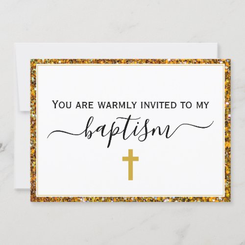 Elegant Glitter ADULT BAPTISM Invitation