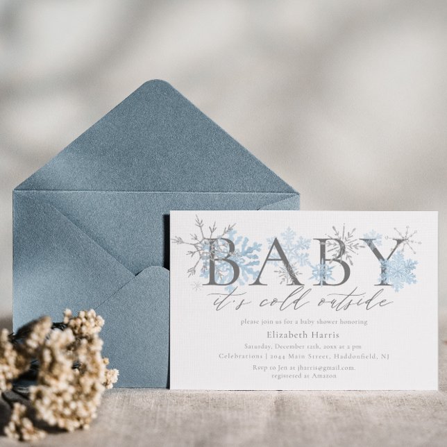 Elegant Glitter Baby it's Cold Outside Baby Shower Invitation (Creator Uploaded)