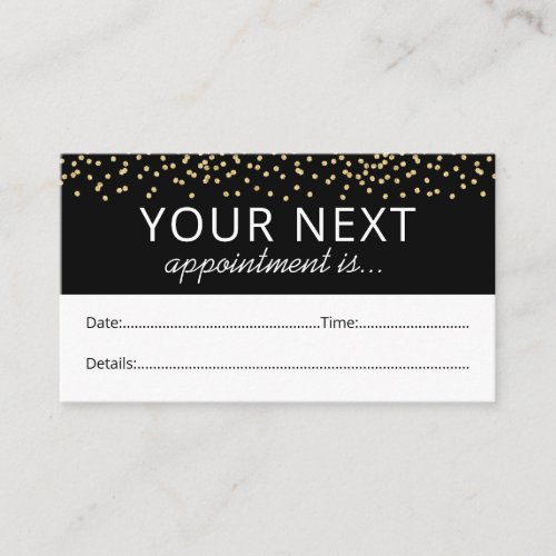 Elegant Glitter Beauty Salon Next Appointment Card