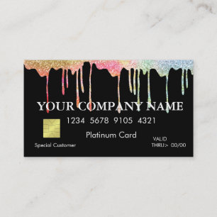 Elegant Glitter Black Credit Card