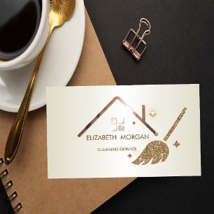 Elegant Glitter Broom House Business Card