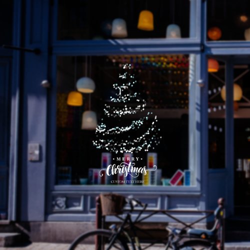 Elegant Glitter Christmas Tree Storefront Holiday Window Cling