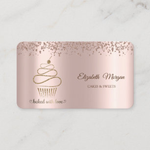 Elegant Glitter Cupcake,Sweets,Bakery Business Card