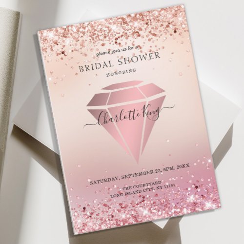 Elegant Glitter Diamond Einladung Invitation