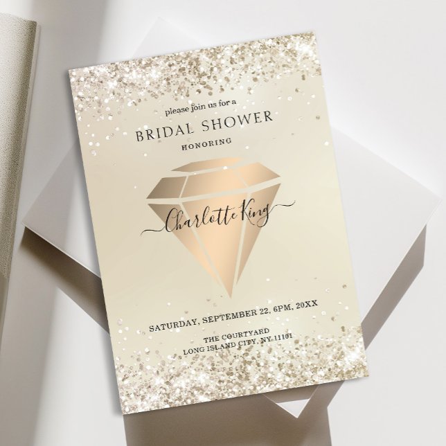 Elegant Glitter Diamond Einladung Invitation (Creator Uploaded)