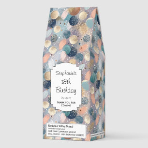 Elegant Glitter Dot & Brushstroke Abstract Roasted Coffee