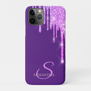 Elegant Glitter Drips Violet iPhone 11 Pro Case