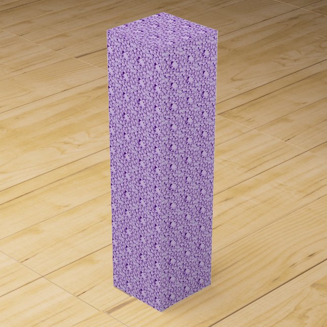 Elegant Glitter Encrusted Purple Diamonds Pattern Wine Box (Front)