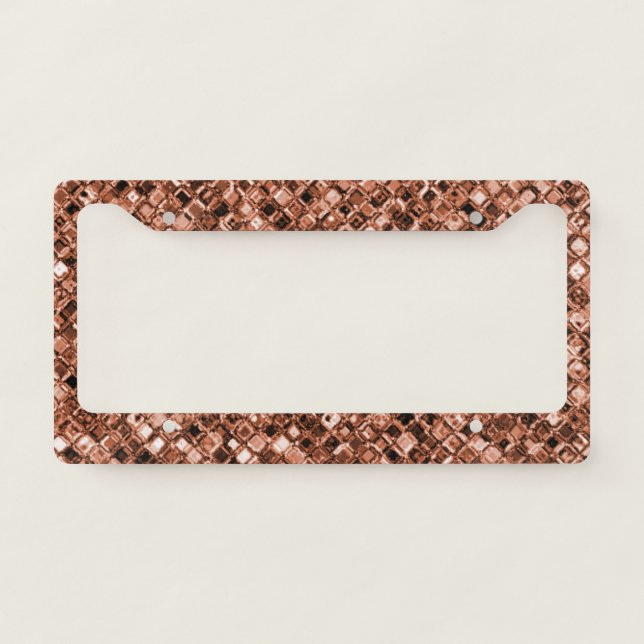 Elegant Glitter Gems Sparkle Glam Unique License Plate Frame (Front)