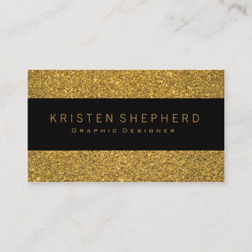 Elegant Glitter Gold Business Cards