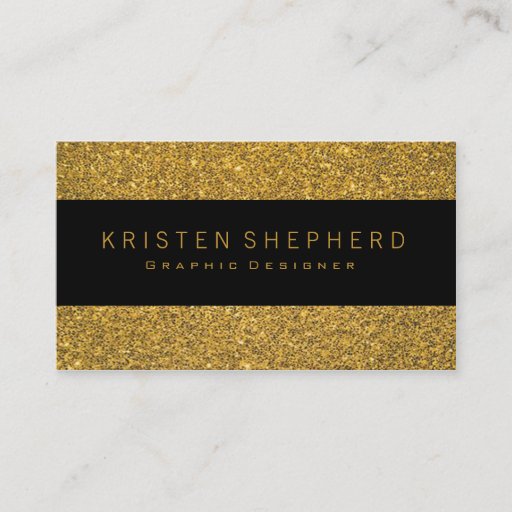 Customizable Elegant Glitter Gold Business Cards