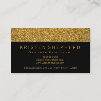 Elegant Glitter Gold Business Cards by CleanGreenDesigns at Zazzle