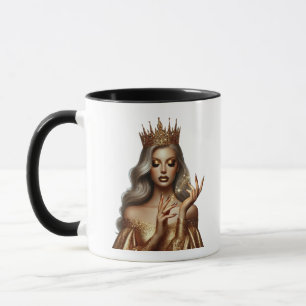 Elegant Glitter Gold Queen Two-Tone Coffee Mug