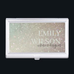 Elegant Glitter Green Pink Aqua Shiny Shimmer Business Card Case<br><div class="desc">If you need any further customisation please feel free to message me on yellowfebstudio@gmail.com</div>