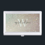 Elegant Glitter Green Pink Aqua Shiny Shimmer Business Card Case<br><div class="desc">If you need any further customisation please feel free to message me on yellowfebstudio@gmail.com</div>