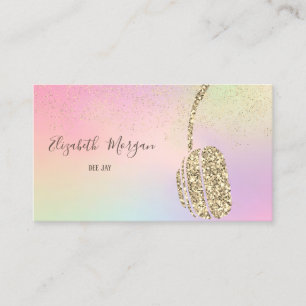 Elegant Glitter Headphone DJ,Confetti Hologrphic Business Card