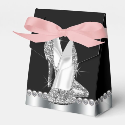 Elegant Glitter High Heel Shoe Favor Boxes