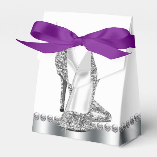 Elegant Glitter High Heel Shoe Favor Boxes