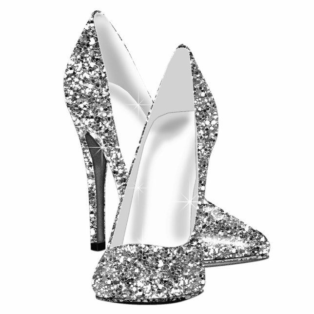 Elegant Glitter High Heel Shoes Cutout (Front)