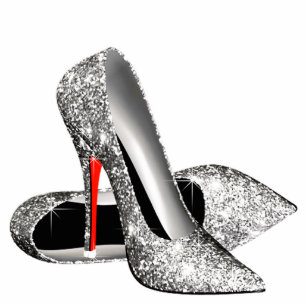 Elegant Glitter High Heel Shoes Statuette