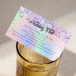 Elegant Glitter Holo Wishing Well for Wedding Enclosure Card<br><div class="desc">An Elegant Calligraphy wedding invitation insert,  suggests monetary funds to your guests instead of gifts. The wishing well card comes with a beautiful modern background with glitter and sparkles.</div>
