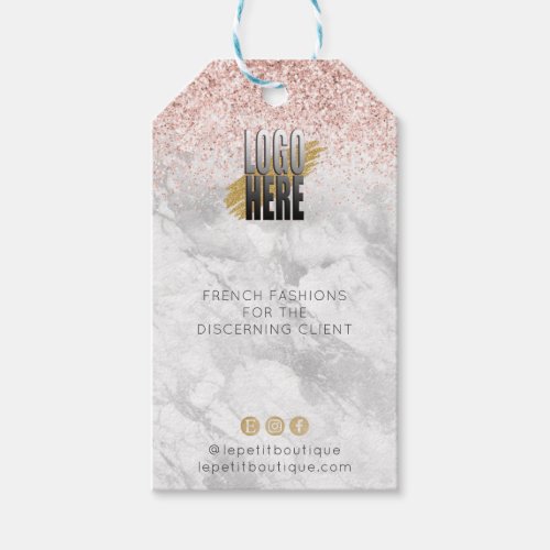 Elegant Glitter Marble logo Clothing Price tag 