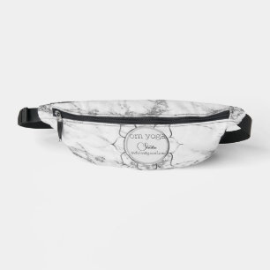 Elegant Glitter Marble Lotus Mandala Branding Fanny Pack