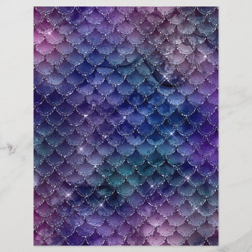 Elegant glitter mermaid texture scrapbook paper