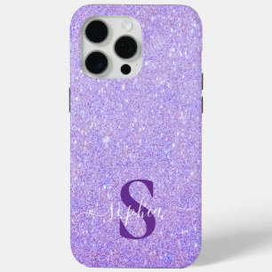 Elegant Glitter monogrammed Name iPhone 15 Pro Max Case